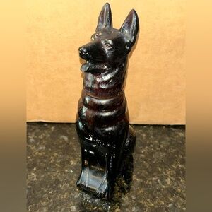 Vintage‎ 1970’s AVON German Shepherd NOBLE PRINCE Brown Glass Bottle (empty)